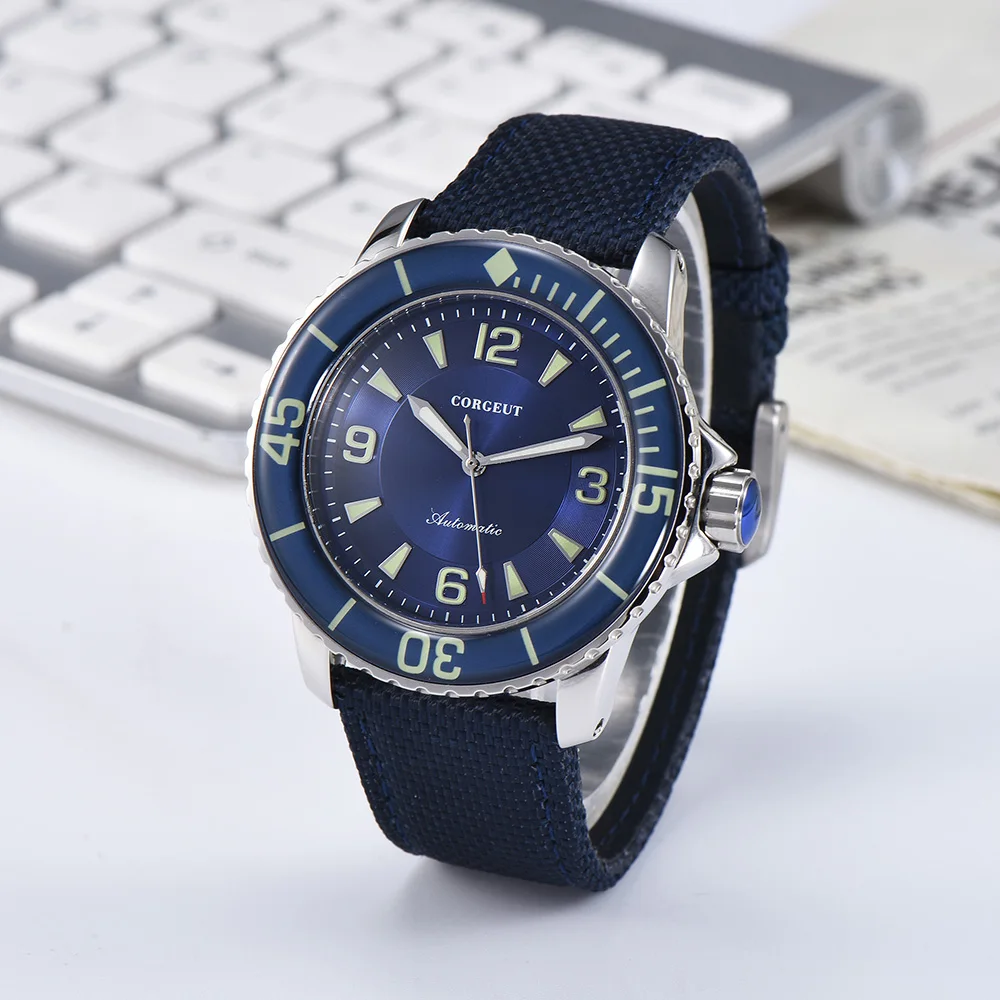 Corgeut 45mm design do esporte relógio de