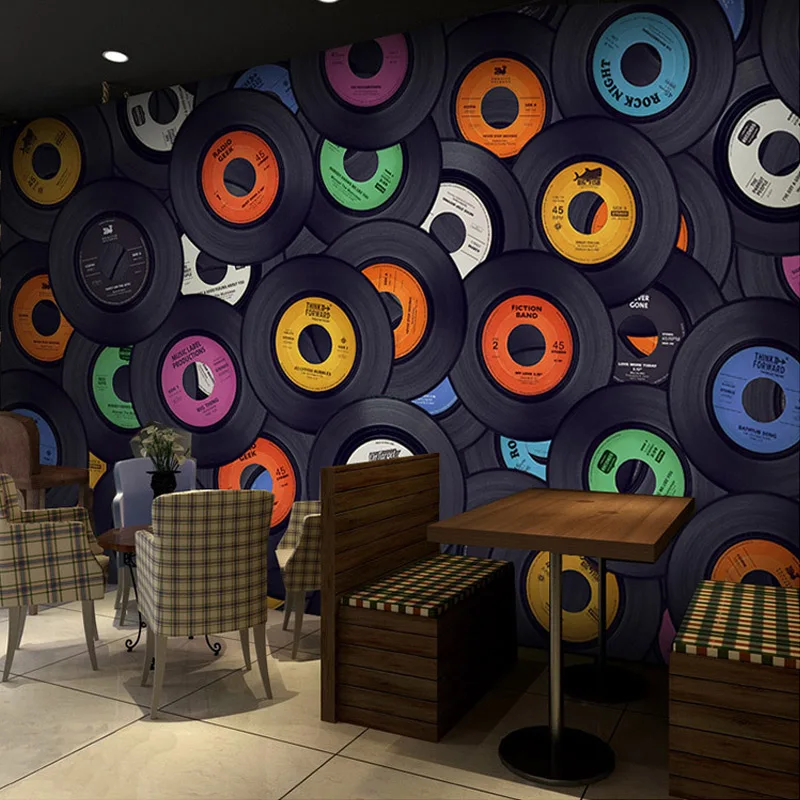 Restaurant-Clubs-KTV-Bar-Modern-Personality-3D-Wall-Mural-Photo-Wallpaper-Color-Circle-Cartoon-Home-Decor (2)