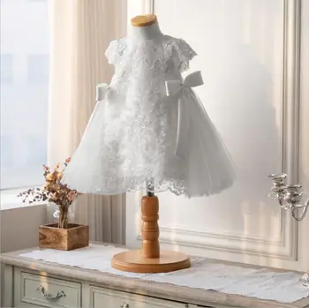 

High Quality Baby Girls Christening Princess Dress sequin Bow Baby Girls Party Dresses 1 Year Birthday Dress Newborn Baby Dress