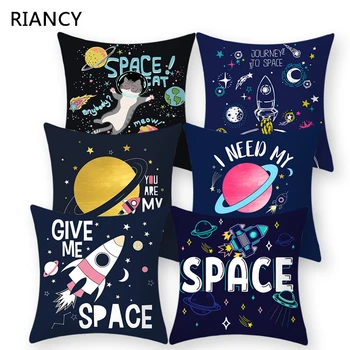 

Planet Moon Star Pattern Decorative Cushions Pillowcase Polyester Cushion Cover Throw Pillow Sofa Decoration Pillowcover 40913