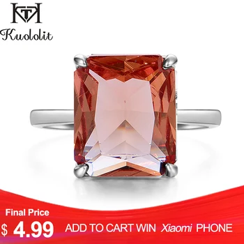 

Kuololit Diaspore Sultanite Gemstone Rings for Women Real 925 Sterling Silver Emerald Cutting Engagement Promise Fine Jewelry