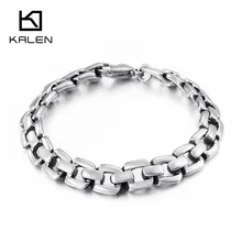 Модный браслет из нержавеющей стали для мужчин 21 см, полированный браслет на руку с цепочкой, мужские ювелирные изделия