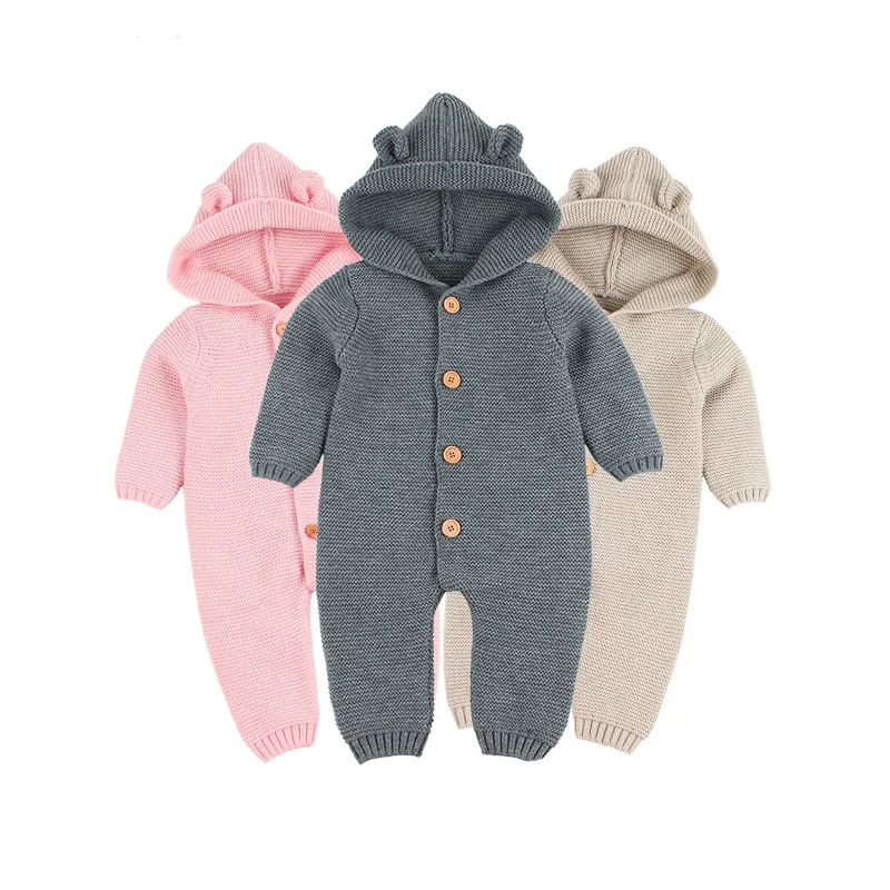 

0~2T Spring Fall New Born Baby Boys Ribbed Knitted Rompers for the Girl Toddler Costume Infant Clothes Bebe Creepers Vetement