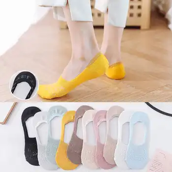 

Summer mesh socks children silicone invisible women socks solid color breathable boat socks