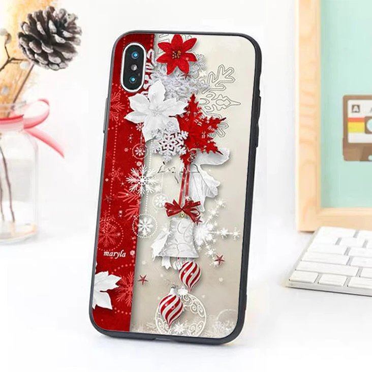 Чехол для телефона из ТПУ Bernandez 5 5S SE 6 6S iPhone 7 8 plus X Xs Max XR снежинки Рождество |