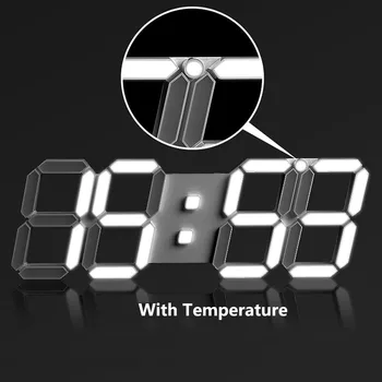 

Large Digital Wall Clock Modern Design 3 Option Alarm LED Display 3D Calendar Clocks with Temperature Wall Watch Home Decor