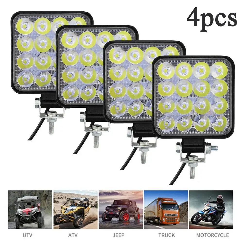 

4PCS Car Work Light 48W High Brightness LED Work Lamp Car SUV ATV Off-Road Driving Light Spot Flood 4x4 SUV DRL Fog Lamp