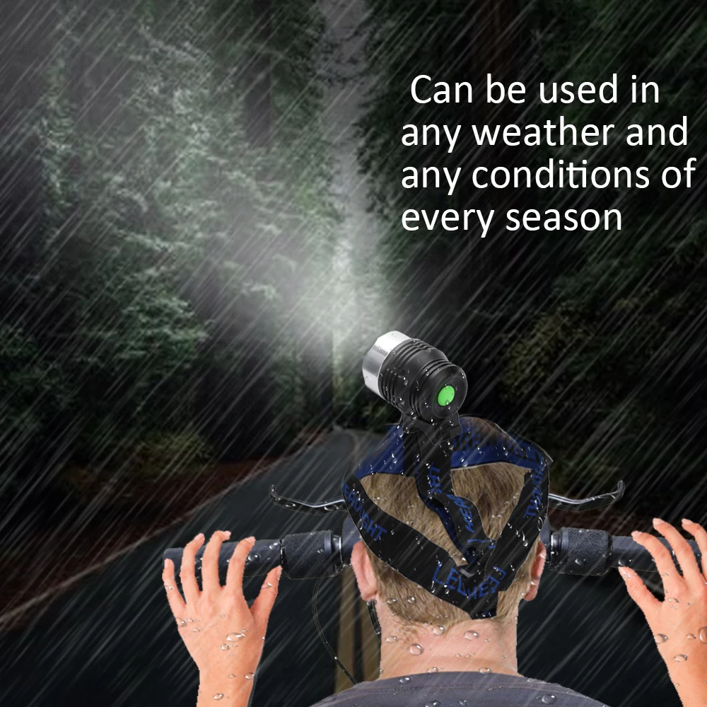 

Hot New LED Bike Cycling Light 1200lm T6 Cycling Front Light Floodlight rechargeable battery handlebar Headlight For Running