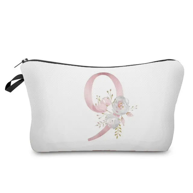 Flowers Alphabet Printed Cosmetic Bags  Bridal Party Make Up Bags Pouch Necessaries Lady Tote Bride Bridesmaid Proposal Gift hz2396