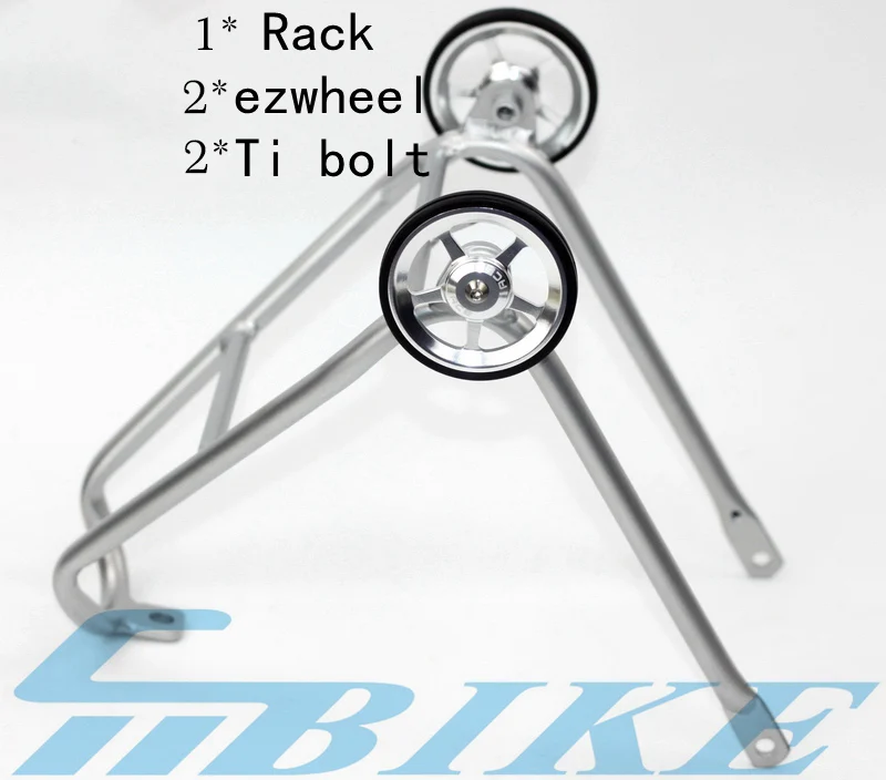 Sliver Rack 2 wheels TWTOPSE 150 г легкий велосипед стойка для Brompton складной велосипед Алюминиевый задний багажник велосипедный аксессуар часть тип Q - Цвет: Sliver Rack 2 wheels