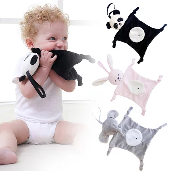 

Baby Plush Soothing Towel Panda Animal Shape Cute Cartoon Security Blanket Newborn Babies Plush Soothing Toys for Baby Care