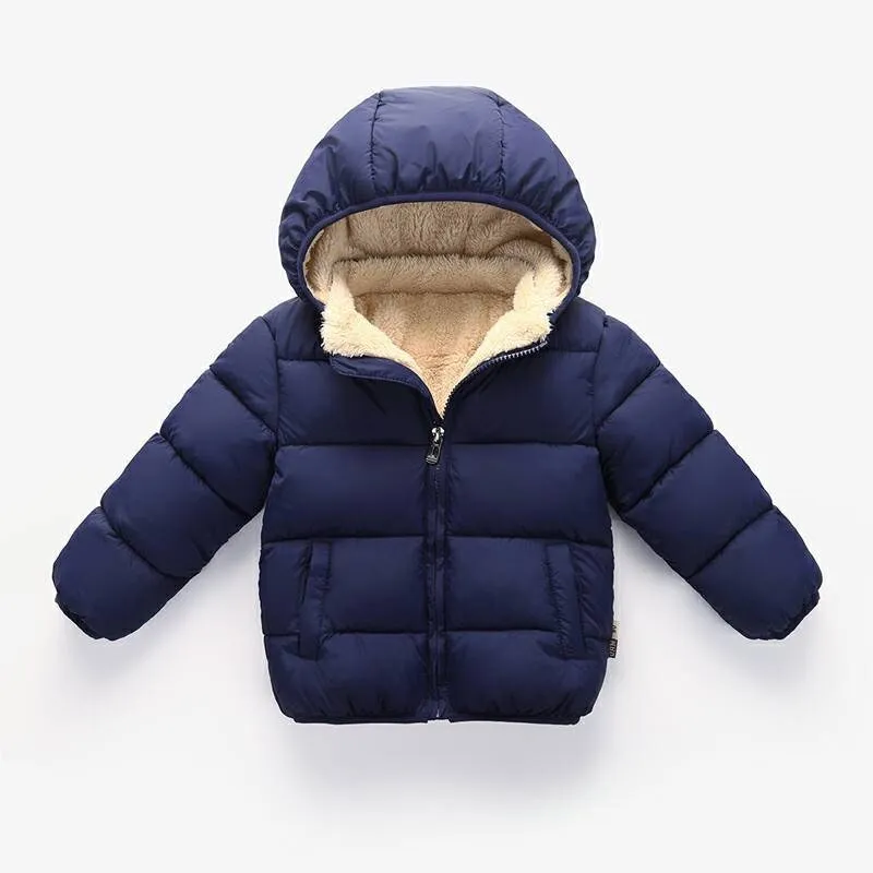 

2018 Winter BOY'S plus Velvet down Jacket Cotton-padded Clothes 1 to 2 a Year of Age Male Treasure Cotton-padded Clothes 3-to 4-