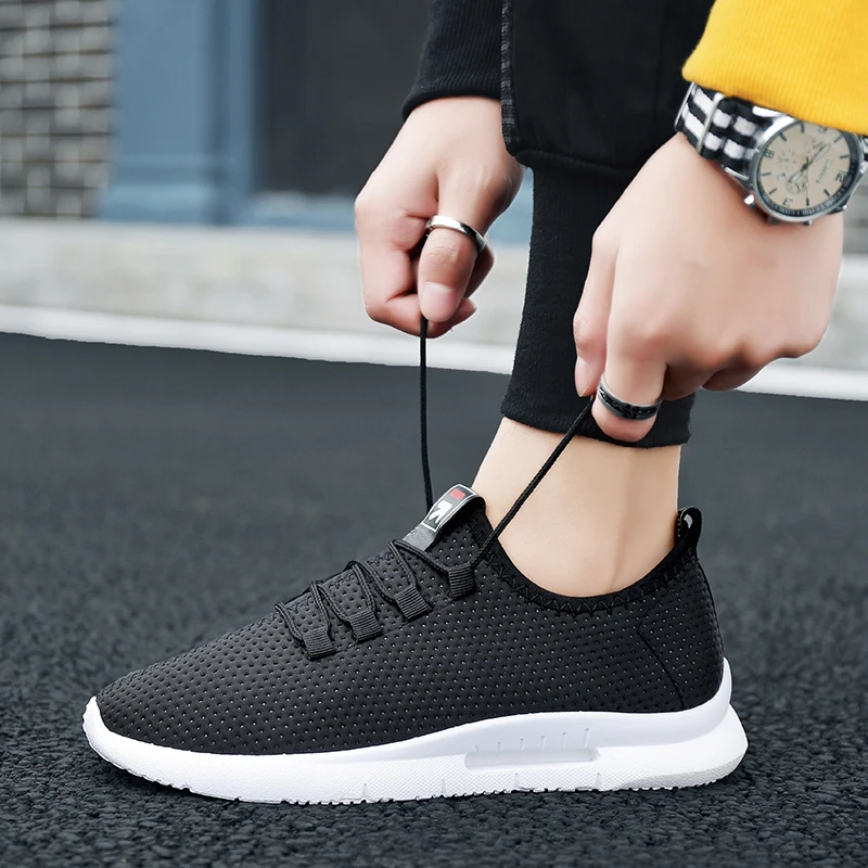 Pure Color Light Casual Shoes Mesh Cloth Men's Shoes Breathable Walking Jogging Shoes Large Size Men's Shoes 46 (16)