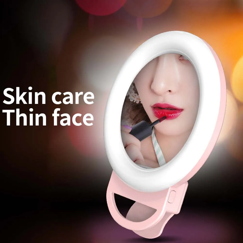 LED Selfie Ring Novelty Light Ring Clip For Cell Phone Photo Lamp celular backlight for phone 3