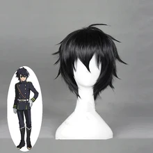 High Quality Anime Seraph of the End Yuichiro Hyakuya Cosplay Wig Black Heat Resistant Synthetic Short Hair Costume Party Wigs anime seraph of the end cosplay yuichiro hyakuya backpack anime cartoon second element middle school student bag female backpack
