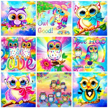 

5D DIY Square/Round Diamond Painting Cartoon Cross Stitch Diamond Embroidery Owl Rhinestone Pictures Kids Room Decoration