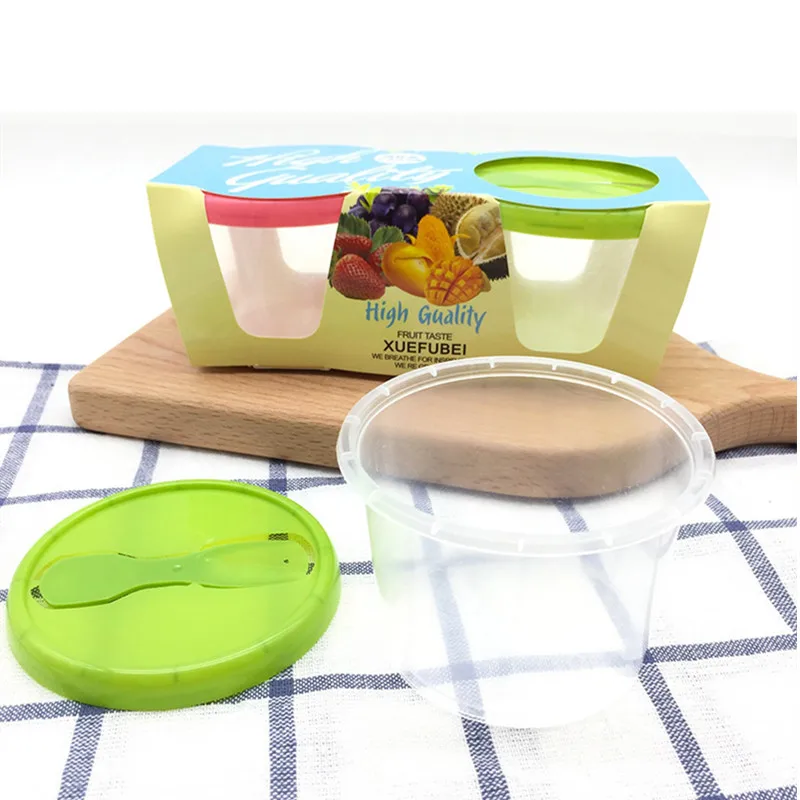 

20pcs High quality creative round resistant high temperature pudding ice cream cheese cake plastic cups diy dessert with lid