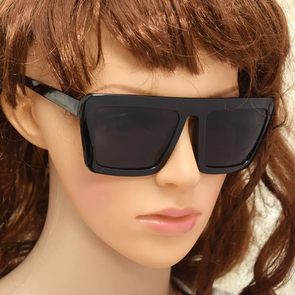 Мужские и женские Винтажные Солнцезащитные очки Квадратные большого размера с