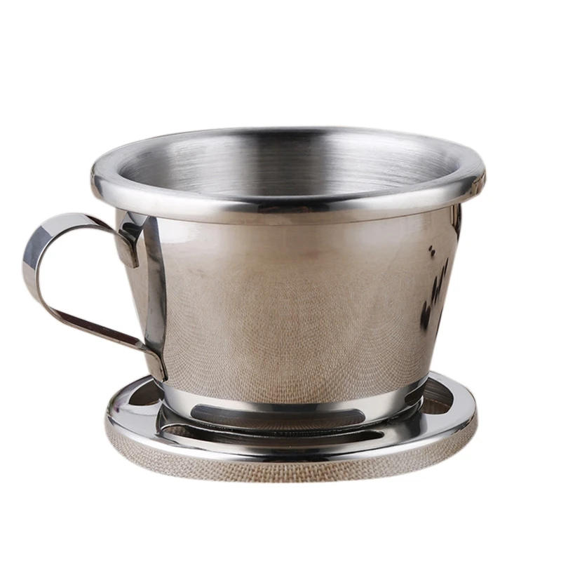 

Vietnamese Coffee Filter Stainless Steel Coffee Drip Filter Portable Reusable Paperless Pour over for Office Home