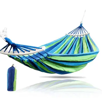 

Canvas Outdoor Sleeping Swing Bed Double Hiking Camping Hunting Hammocks for Home Yard Relaxation Ornaments