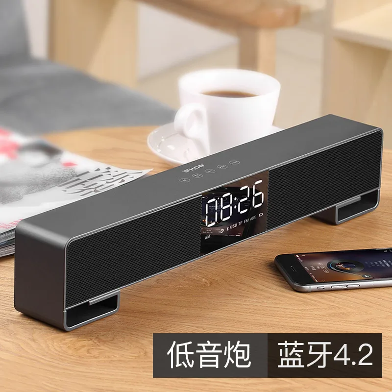 Будильник Черный Bluetooth громкий светодиодный Будильник беспроводные ночные часы Reveil радио Funkuhr путешествия спальня 50nz095