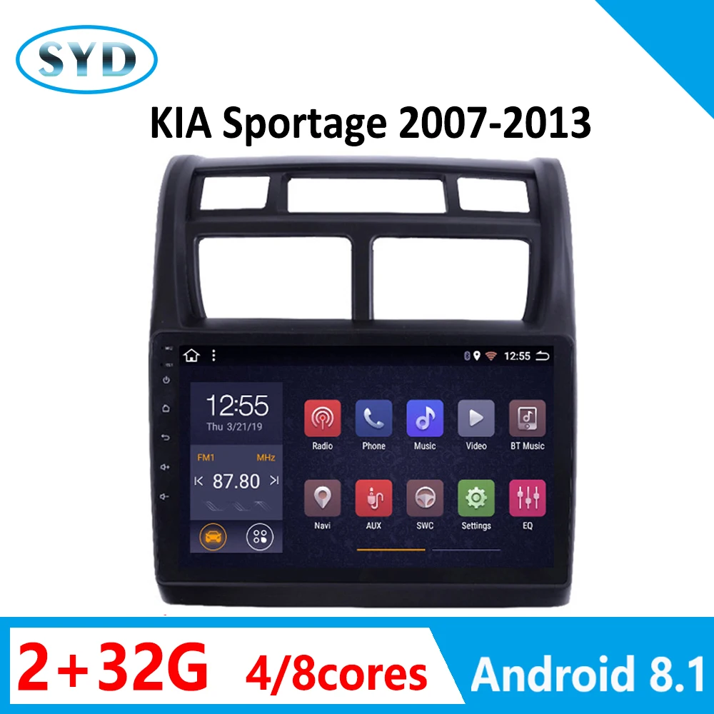 AUTO Radio For KIA Sportage 2007-2013 Car DVD player 2G+32G Android 8.1 9\ Multimedia system GPS navi head unit Carplay wifi
