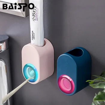 

BAISPO Wall-mounted Toothpaste Dispenser Automatic Toothpaste Squeezer Plastic Lazy Holder Home Bathroom Accessories Sets