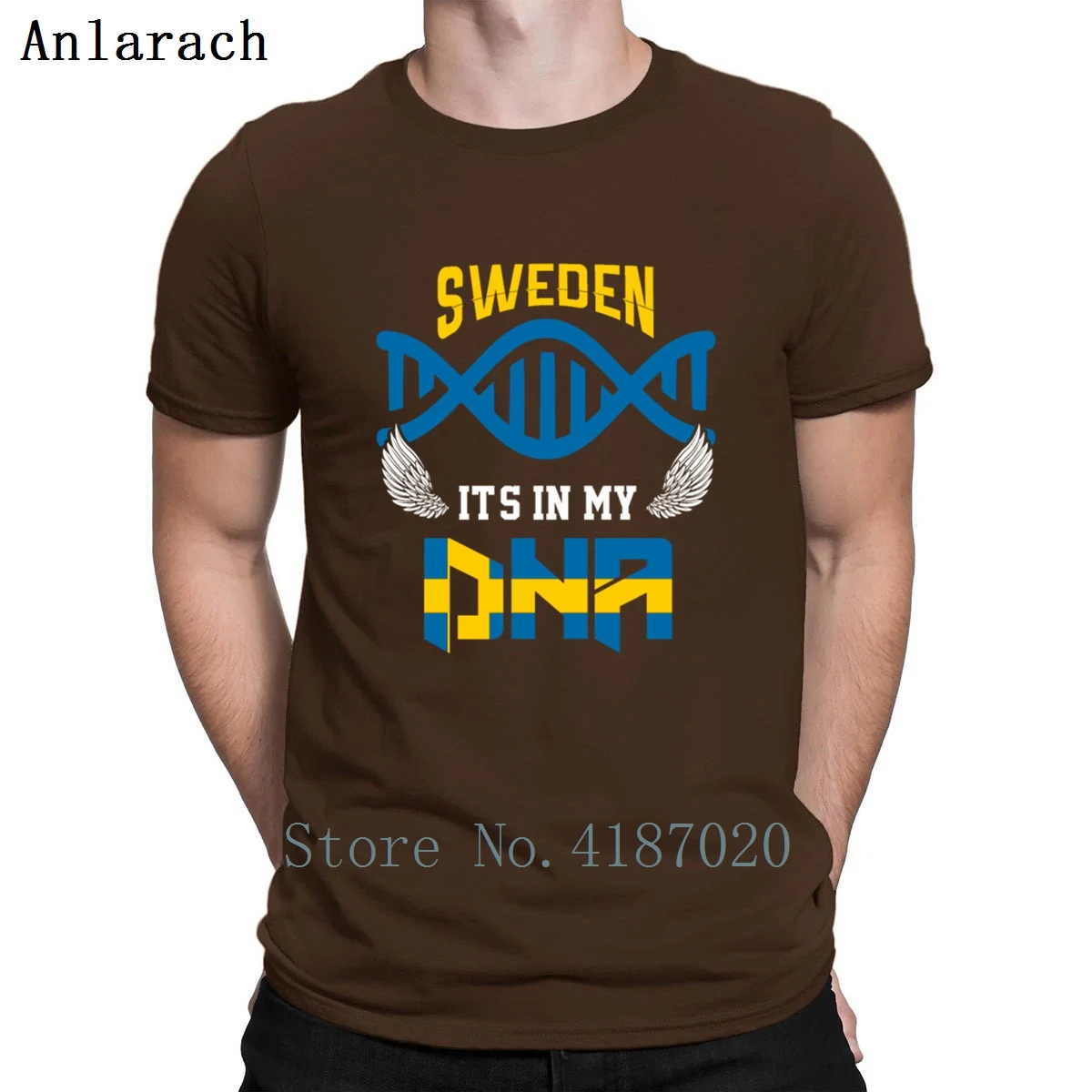 Футболка Sweden Is My Dna, базовая одноцветная, размер S-3xl, индивидуальная, смешная футболка для мужчин, с рисунком, в стиле хип-хоп, со слоганом - Цвет: coffee