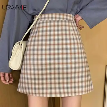 

Free Shipping Skirts Womens Fashion Leisure Summer Streetweat High Waist Lattice Colorblock Back Zipper Comfort Sexy Skirt