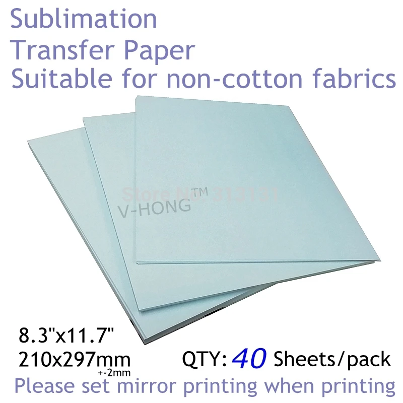 Термопереводная быстрая сублимационная бумага 8,26x11,7 дюймов, Модальная полиэфирная ткань, не чистый хлопок, футболка, кружка, чашка, бумага А4 - Цвет: A4 40SHEETS