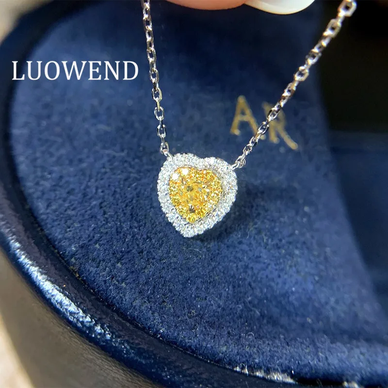Luowend 18k Solid White Gold Necklace 