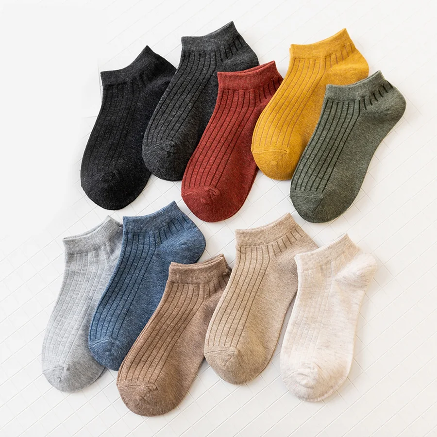 

10 Pairs/lot Solid Color Women Ankle Socks Casual Cotton Short Socks Female Summer Thin Sock Size EU 35-39