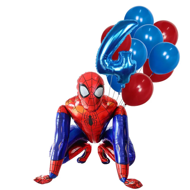 Ballon hélium géant 3D anniversaire masque de spiderman en alu