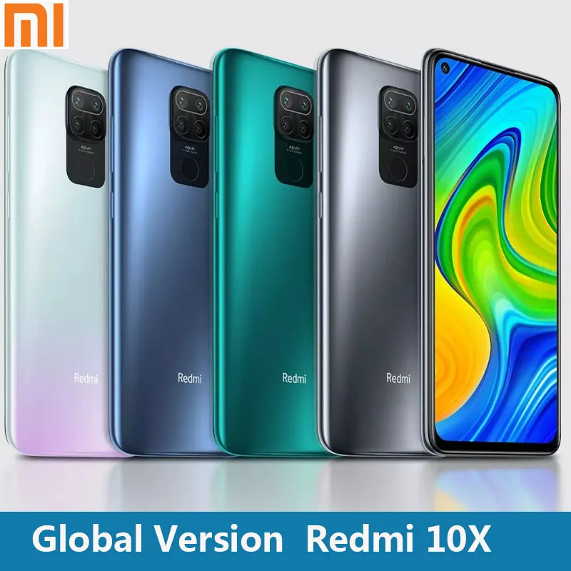 Global Version Xiaomi Redmi 10X note 9 4GB 128GB Mobile Phone MTK Helio G85 48MP Quad Camera 5020mAh | Мобильные телефоны и