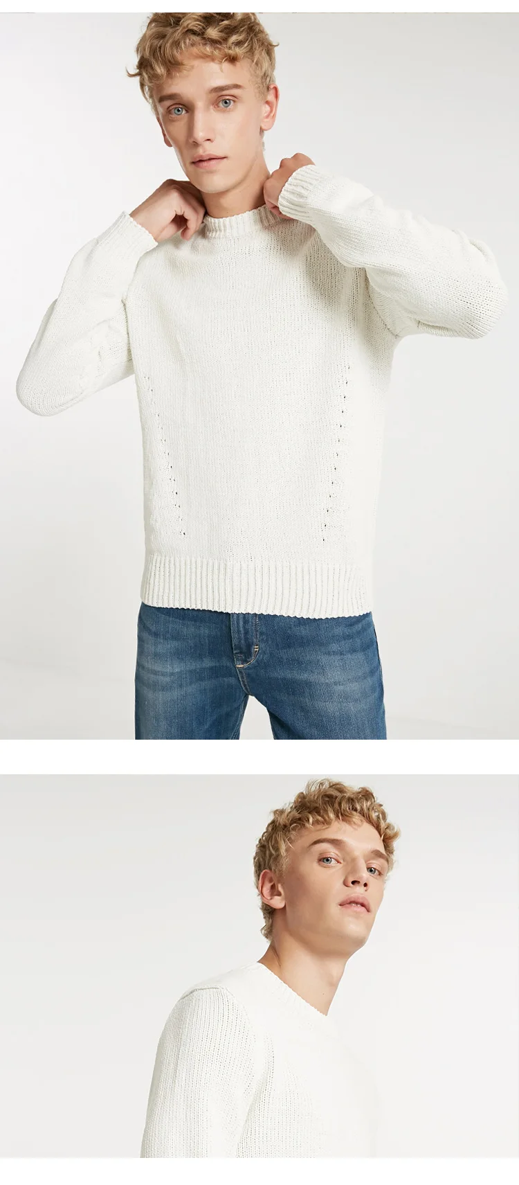 JackJones зимний мужской модный трендовый свитер с круглым вырезом 218424510