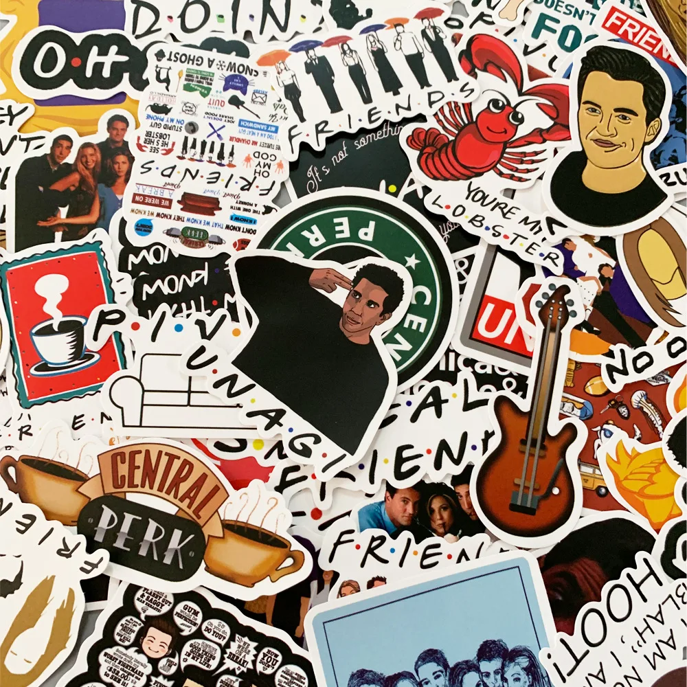 

American TV Friends Stickers TV Series Show Gifts For Suitcase DIY Laptop Guitar Skateboard Phone Waterproof Stickers 50pcs