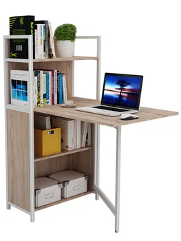 

Simple computer desk with bookshelf, desk, folding shelf, home use