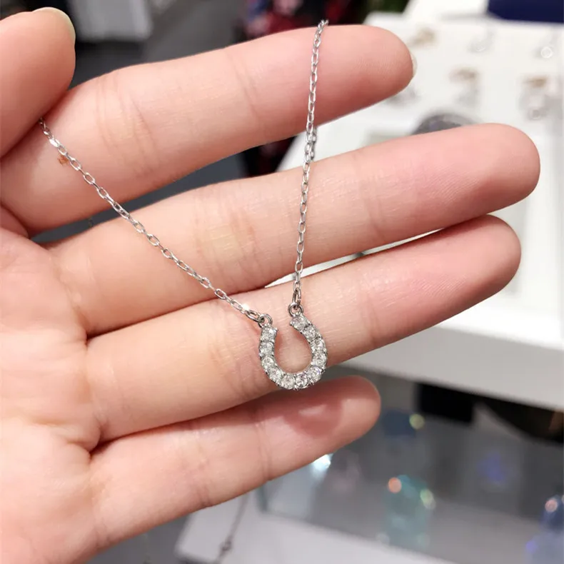 Swarovski Element ожерелье женское элегантное ожерелье на шею подковы u-образный кристалл кулон для девушки подарок партии