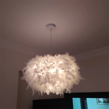 

Modern Pendant Lights Feather Lamp Nordic Ceiling Hanging Light Living Room Bedside Decorative Pendant Lamp Home Lamparas Lustre