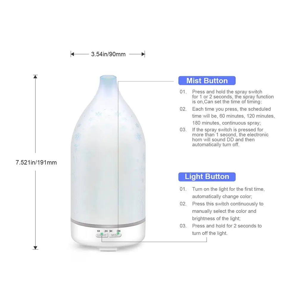  Seven colors Originality Mist Humidifier Ultrasonic Humidifier Quiet air Humidifier maker for home  - 4000246086954