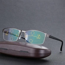 Высококачественные мужские очки для чтения с близким-дальним двойного назначения прогрессивные мульти-фокус солнцезащитные обесцвечиваемые двойные световые очки для чтения