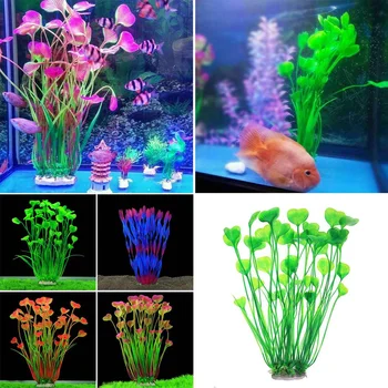 

36~40cm Artificial Grass Aquarium Simulation Grass Fake Grass Decor Plastic Lawn Fish Tank Landscape Ornaments