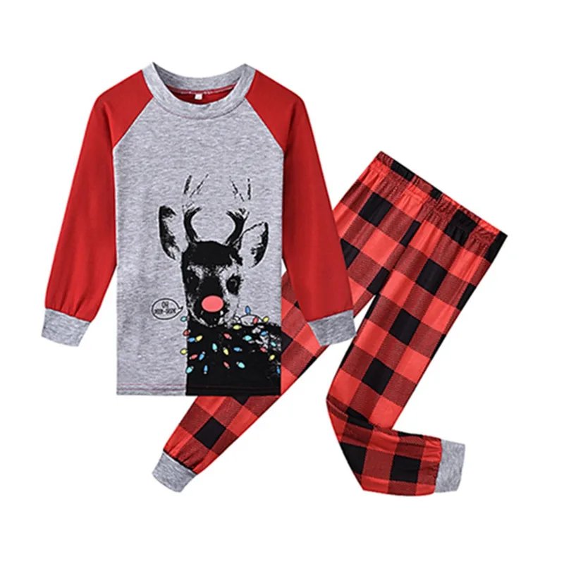 New Family Christmas Pajamas Kid Dad Mom Family Clothing 2pcs Mom and Son Matching Clothes Family Matching Clothes Outfit E0371