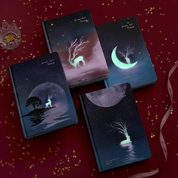 

The Deer Illustrations Sketchbook Notepad Diary Drawing 128 Sheets Cute Deer Notebook Paper Book Office School Supplies Gift