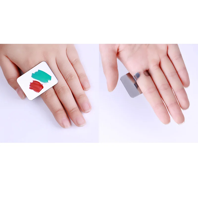1 шт. кольцо с палитрой для дизайна ногтей кольцо пластина акриловый УФ гель польский крем основа, смешивание рисования Инструменты для дизайна ногтей