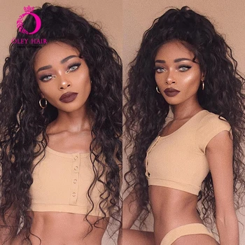 

OLEY Hair Wavy Black Wig Glueless Brown Red Synthetic Lace Front Wig Heat Resistant Orange Green Cospaly Wigs For Balck Women