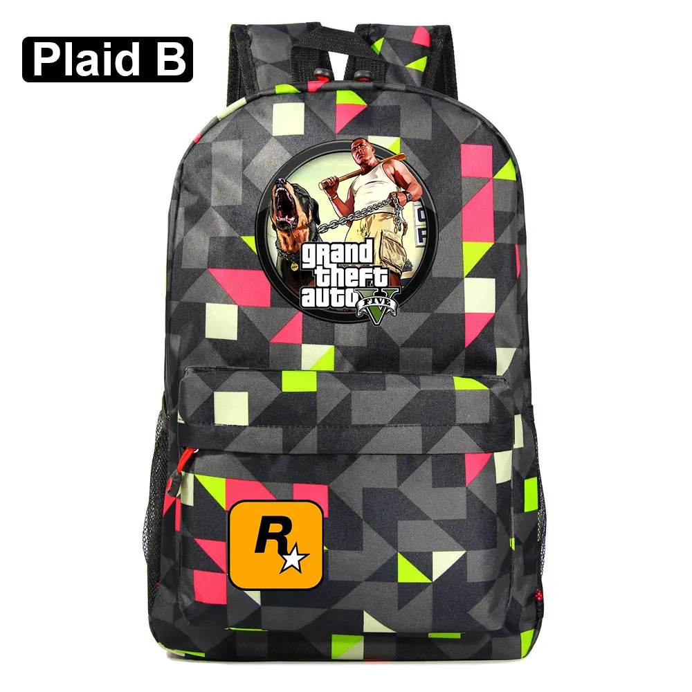Модная популярная игра GTA5 Grand Theft Auto V мальчик девочка книжный школьный рюкзак женская сумка пакет школьная сумка для подростков мужской студенческий рюкзак - Цвет: 29