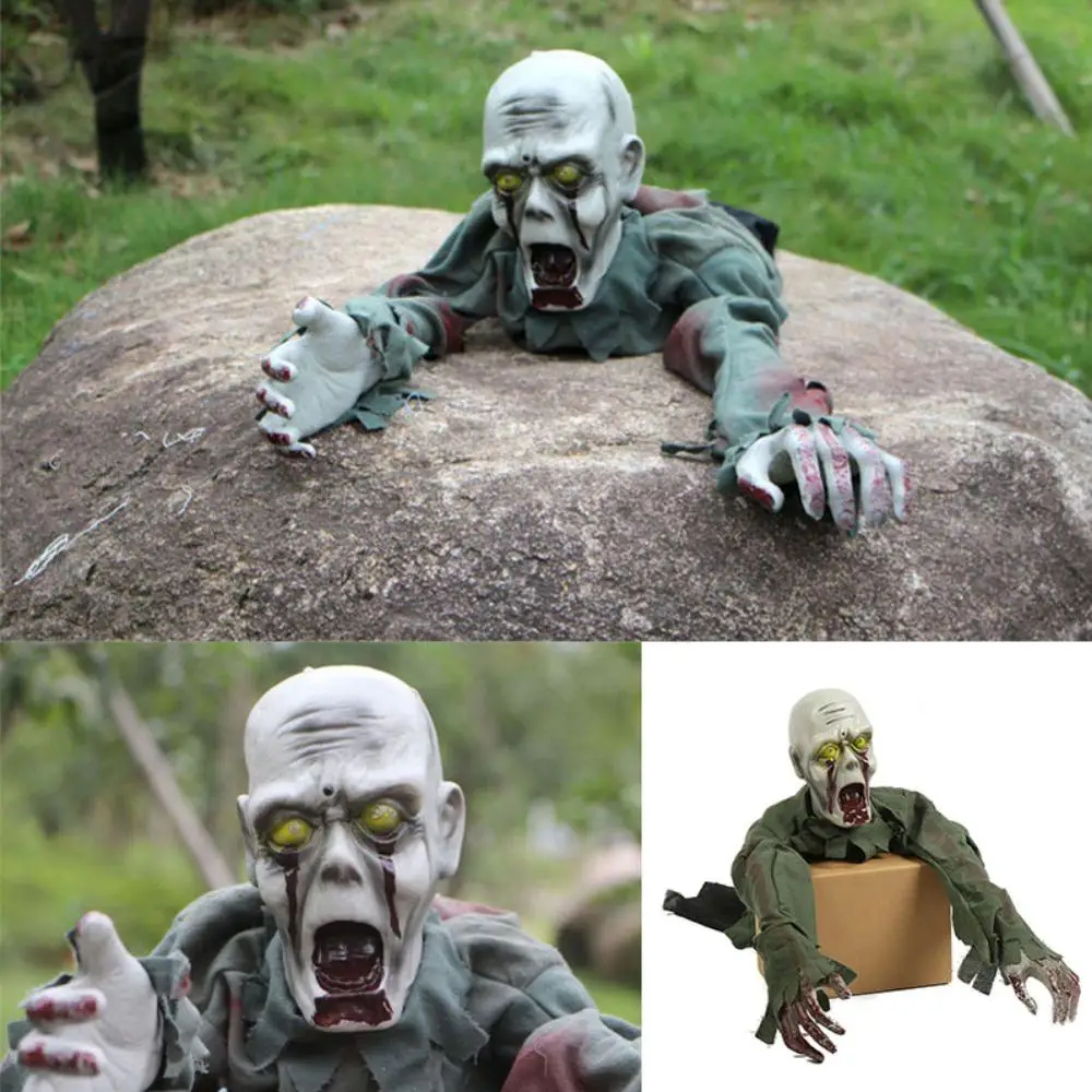 

Halloween Horror Layout Crawling Ghosts Party Decorations props Voice Control Toy Electric Eye Glow Crawling Ghost Haunted House