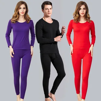 

2020 Men's women's comfortable and warm underwear set thickened warm autumn clothes long johns elastic