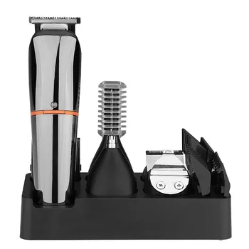 

Barber Hair Clipper 6-in-1 Multifunctional Waterproof Hair Clipper LCD Digital Display Men's Electric Clipper Razor Nose Hair